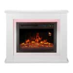 Semineu electric decorativ cu LED multicolor, 2000W, telecomanda, cadru lemn MDF alb, reglare temperatură 15-30°C, Artlife, 100x28x82 cm - imagine 5