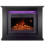 Semineu electric decorativ cu LED multicolor, 2000W, telecomandă, cadru lemn MDF negru, reglare temperatură 15-30°C, Artlife 100x28x82 cm - imagine 14