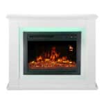 Semineu electric decorativ cu LED multicolor, 2000W, telecomanda, cadru lemn MDF alb, reglare temperatură 15-30°C, Artlife, 100x28x82 cm - imagine 4