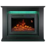 Semineu electric decorativ cu LED multicolor, 2000W, telecomandă, cadru lemn MDF negru, reglare temperatură 15-30°C, Artlife 100x28x82 cm - imagine 16
