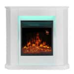 Semineu electric de colt DeLuxe Artlife, alb, LED 13 culori, telecomanda, afisaj LCD, incalzire 15-30 °C, 5 niveluri luminozitate, lemn MDF - imagine 13