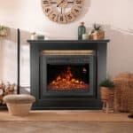Semineu electric decorativ cu LED multicolor, 2000W, telecomandă, cadru lemn MDF negru, reglare temperatură 15-30°C, Artlife 100x28x82 cm - imagine 5