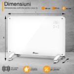 Radiator Electric 2000 W TRESKO Control WiFi prin SmartLife APP 5C°-50C°, 2000 W, Termostat, telecomanda, Alb - imagine 3
