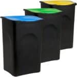 Cosuri de gunoi, reciclare selectiva, set 3 x 50 L, 56 x 37 x 39 cm