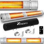 Incalzitor infrarosu TRESKO 3000W cu telecomanda – montaj perete, 3 trepte, interior & exterior, tehnologie Gold