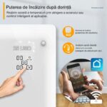 Radiator Electric Smart WiFi, Aplicatie - 1500W, Touchscreen LED + afisaj LCD,  5-50°C, Instant-Heat, termostat, alb - imagine 4