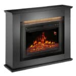 Semineu electric decorativ cu LED multicolor, 2000W, telecomandă, cadru lemn MDF negru, reglare temperatură 15-30°C, Artlife 100x28x82 cm