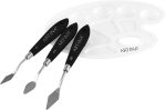 Set accesorii pentru pictura, 8 pensule, 3 spatule, paleta de amestecare, suport pensule - imagine 2