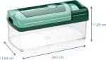 Tocator de legume manual, 16 piese, lame inox, caserola, verde, plastic, Kraftpunkt® - imagine 7