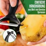 Set de cutite pentru bucatarie, 20 piese, cu suport, suport si ascutitor incorporat, decojitor fruncte/legume, tocator, negru/gri - imagine 3