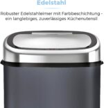 Cos de gunoi cu senzor, 58 L, Kraftpunkt®, otel inoxidabil, gri/argintiu - imagine 5