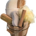 Cos lemn cu accesorii ingrijire/wellness, set cadou, 7 piese, Kraftpunkt®
