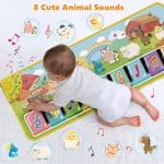Covoras muzical pentru copii, 8 sunete de animale, 9 melodii, volum reglabil pe 5 niveluri, 110 x 37 cm - imagine 5