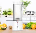 Mini blender electric, Portabil, 450 ml, pentru Smoothie, alb - imagine 7