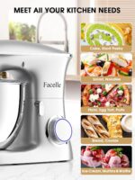 Robot de bucatarie, 8,5 L, 1500 W, 7 viteze, 4 accesorii patiserie, argintiu - imagine 7