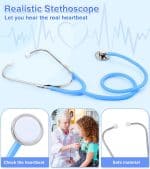 Trusa medicala pentru copii, doctor, dentist, halat si boneta, albastru - imagine 7