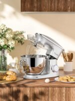 Robot de bucatarie, 8,5 L, 1500 W, 7 viteze, 4 accesorii patiserie, argintiu - imagine 2
