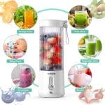 Mini blender electric, Portabil, 450 ml, pentru Smoothie, alb - imagine 5