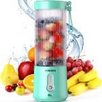 Mini blender electric, Portabil, 450 ml, pentru Smoothie, albastru