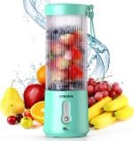 Mini blender electric, Portabil, 450 ml, pentru Smoothie, albastru
