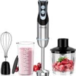 Blender 4 in 1, 1000 W, 12 viteze si functie turbo, multifunctional, negru/argintiu