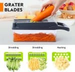 Tocator de legume manual, 14 in 1, lame inox, 7 lame, separator ou, Kraftpunkt® - imagine 3