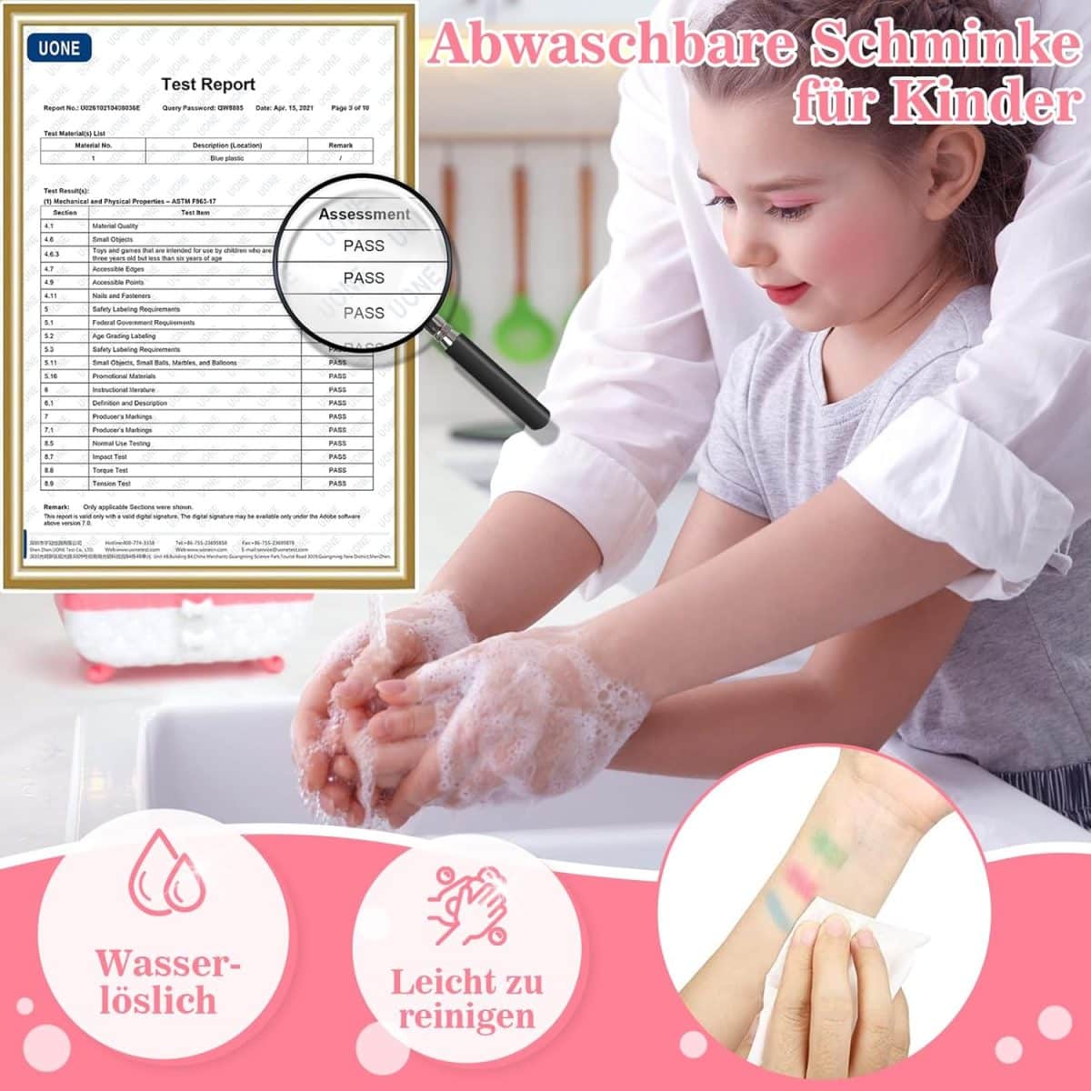 Trusa de machiaj si manichiura pentru copii, geanta, materiale non-toxice, roz - imagine 5