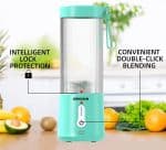 Mini blender electric, Portabil, 450 ml, pentru Smoothie, albastru - imagine 4