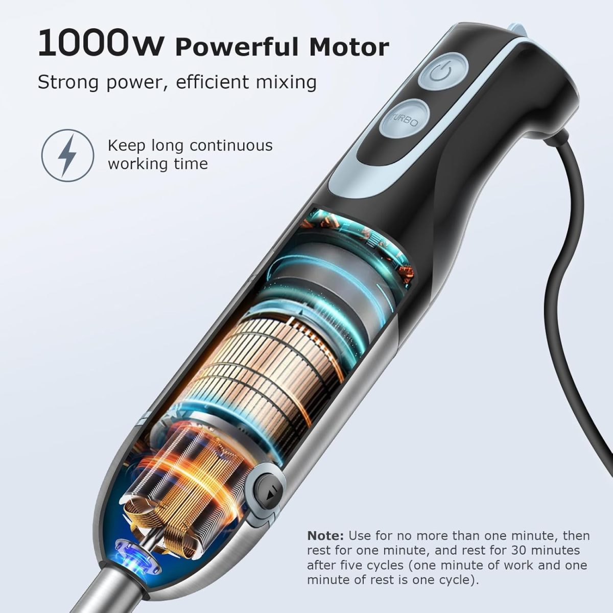 Blender 4 in 1, 1000 W, 12 viteze si functie turbo, multifunctional, negru/argintiu - imagine 3