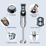 Blender 4 in 1, 1000 W, 12 viteze si functie turbo, multifunctional, negru/argintiu - imagine 4