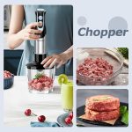 Blender 4 in 1, 1000 W, 12 viteze si functie turbo, multifunctional, negru/argintiu - imagine 5