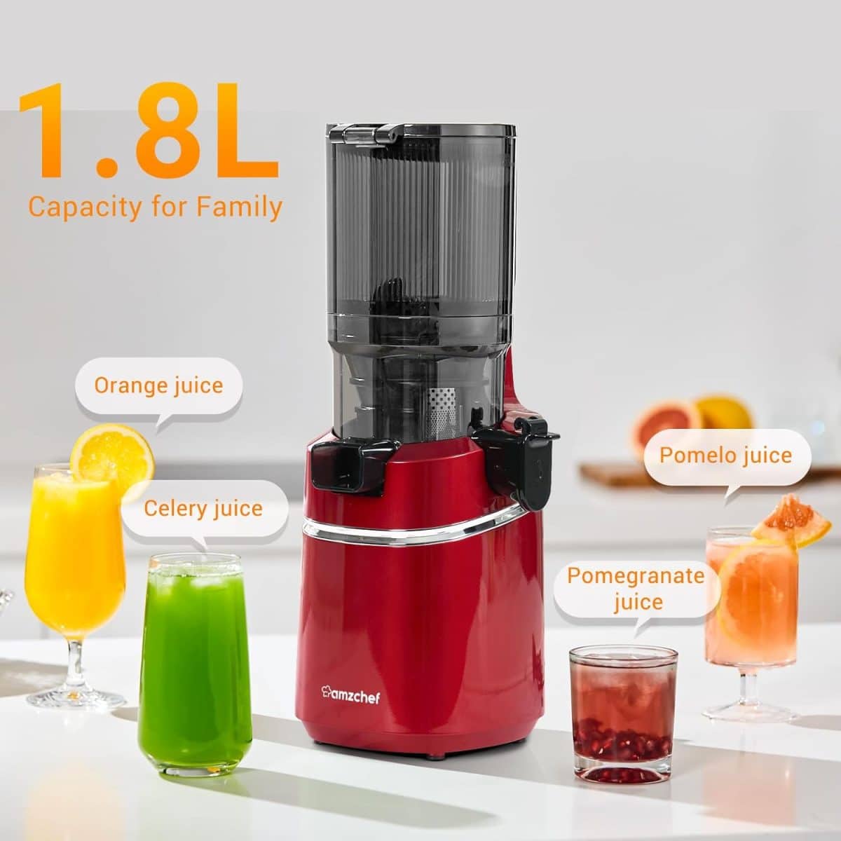 Storcator lent de fructe si legume, cu presare la rece, 1.8 L, 250 W, silentios - imagine 4