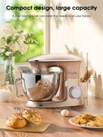 Robot de bucatarie, 8,5 L, 1500 W, 7 viteze, 4 accesorii patiserie, crem - imagine 2