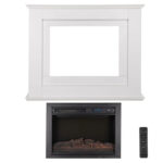 Semineu electric decorativ cu LED multicolor, 2000W, telecomanda, cadru lemn MDF alb, reglare temperatură 15-30°C, Artlife, 100x28x82 cm - imagine 10
