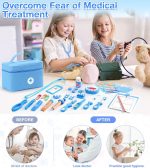 Trusa medicala pentru copii, doctor, dentist, halat si boneta, albastru - imagine 8
