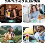 Mini blender electric, Portabil, 450 ml, pentru Smoothie, alb - imagine 4