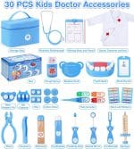 Trusa medicala pentru copii, doctor, dentist, halat si boneta, albastru - imagine 4