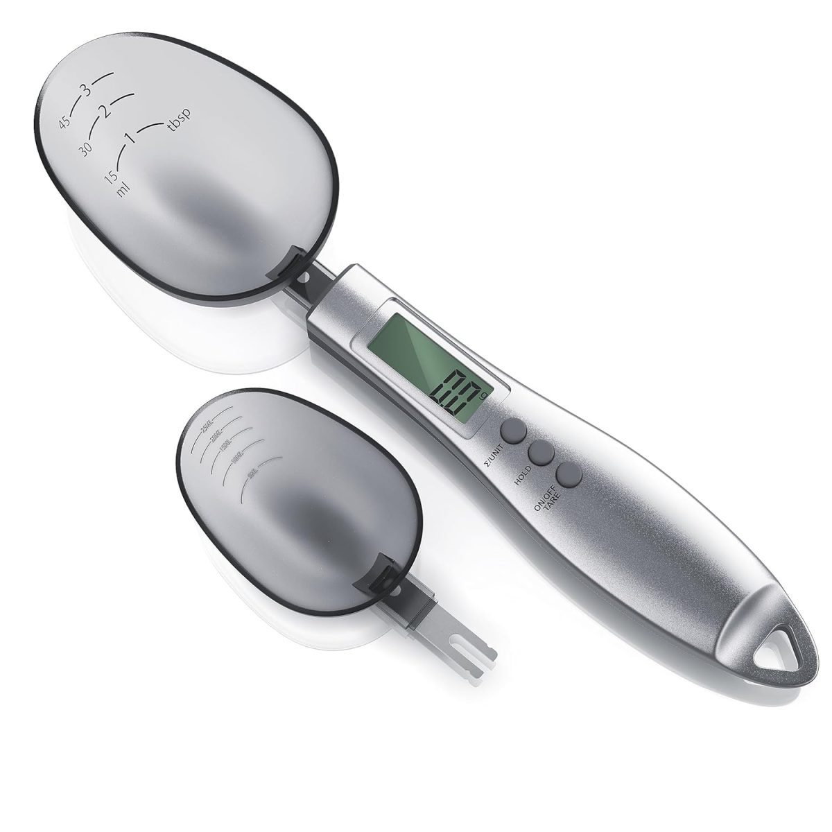 Cantar bucatarie digital, 2 capete, tip lingura, display LCD, 1-300 g, gri - imagine 4