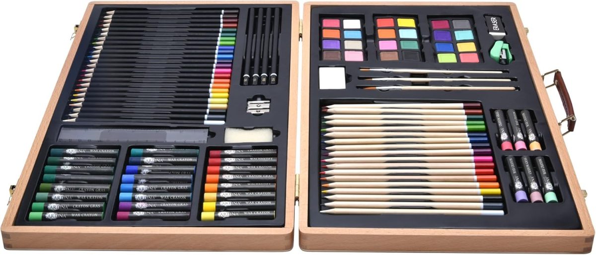 Set pictura si desen profesional, 89 piese, Kraftpunkt® - imagine 4