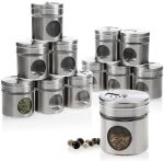 Set 12 recipiente pentru condimente, inox, 4.9 x 5.5 cm, Kraftpunkt®