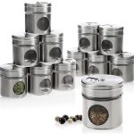 Set 12 recipiente pentru condimente, inox, 4.9 x 5.5 cm, Kraftpunkt®