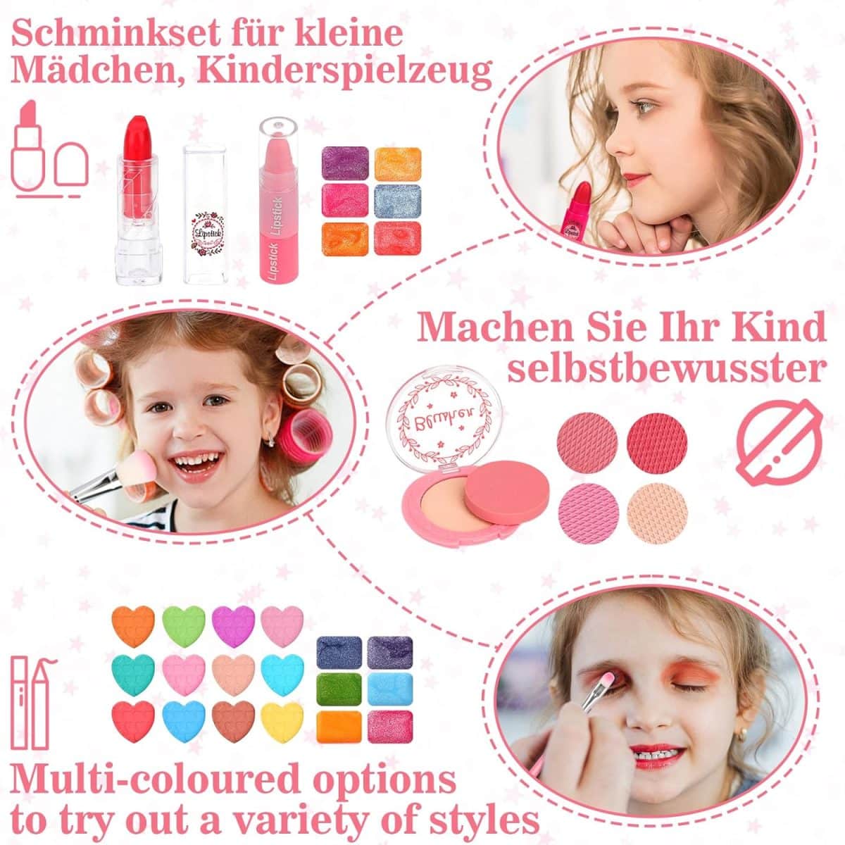 Trusa de machiaj si manichiura pentru copii, geanta, materiale non-toxice, roz - imagine 6