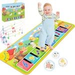 Covoras muzical pentru copii, 8 sunete de animale, 9 melodii, volum reglabil pe 5 niveluri, 110 x 37 cm