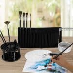 Set accesorii pentru pictura, 8 pensule, 3 spatule, paleta de amestecare, suport pensule - imagine 6