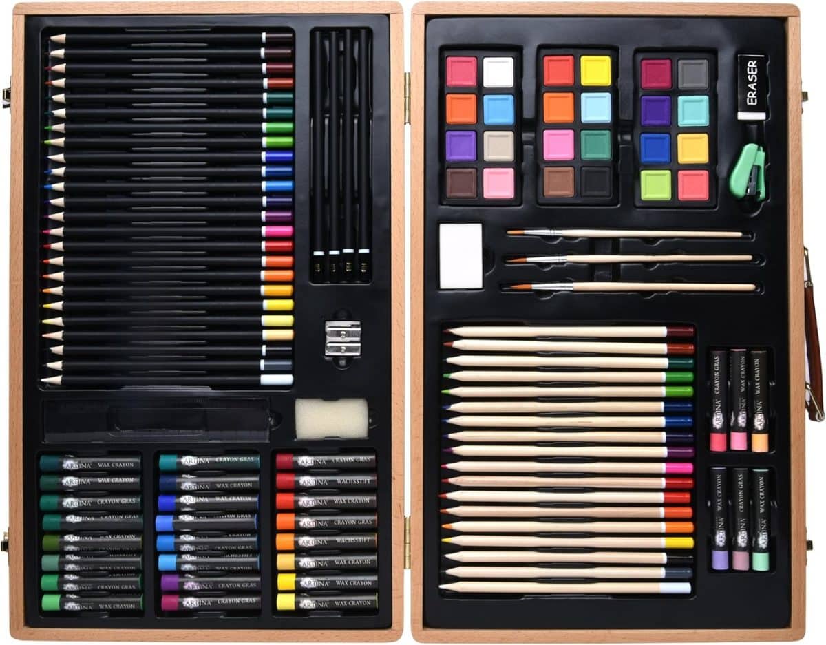Set pictura si desen profesional, 89 piese, Kraftpunkt® - imagine 5