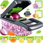 Tocator de legume manual, 14 in 1, lame inox, 7 lame, separator ou, Kraftpunkt®