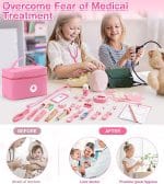 Trusa medicala pentru copii, doctor, dentist, halat si boneta, roz - imagine 8