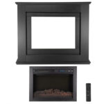 Semineu electric decorativ cu LED multicolor, 2000W, telecomandă, cadru lemn MDF negru, reglare temperatură 15-30°C, Artlife 100x28x82 cm - imagine 10