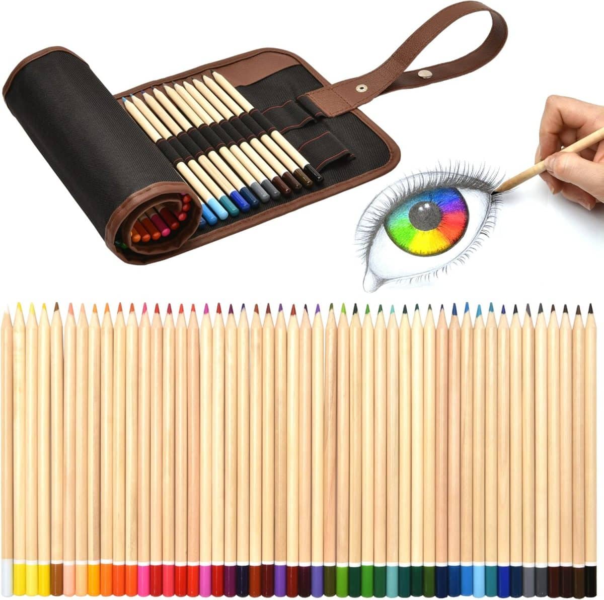 Set creioane colorate pentru desen si schite, 48 piese - imagine 2