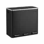Cos de gunoi 3 in 1, Songmics, 3 x 18 L, cu pedale, otel inoxidabil, negru